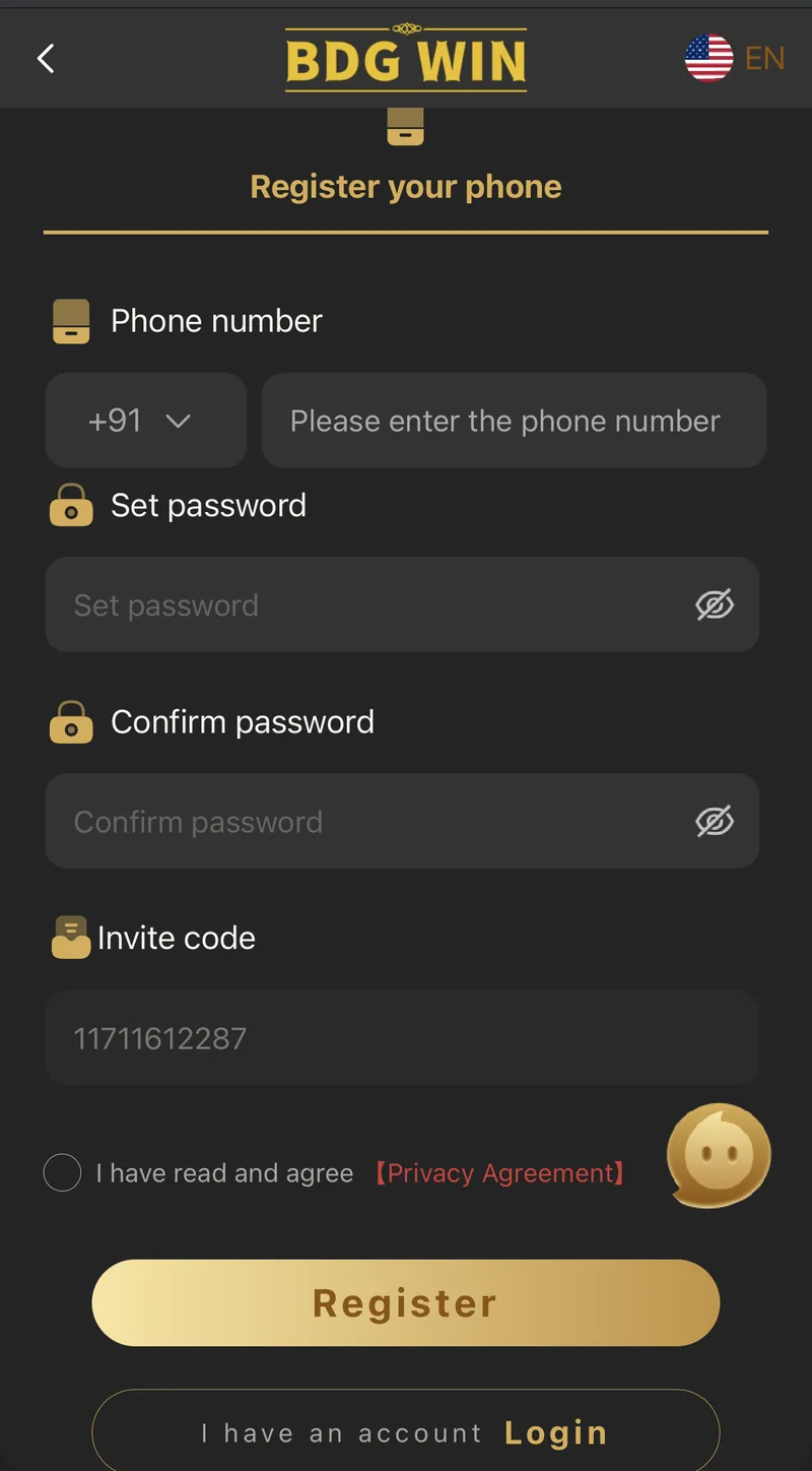 6 Club registration form asking for phone number, password and invite code